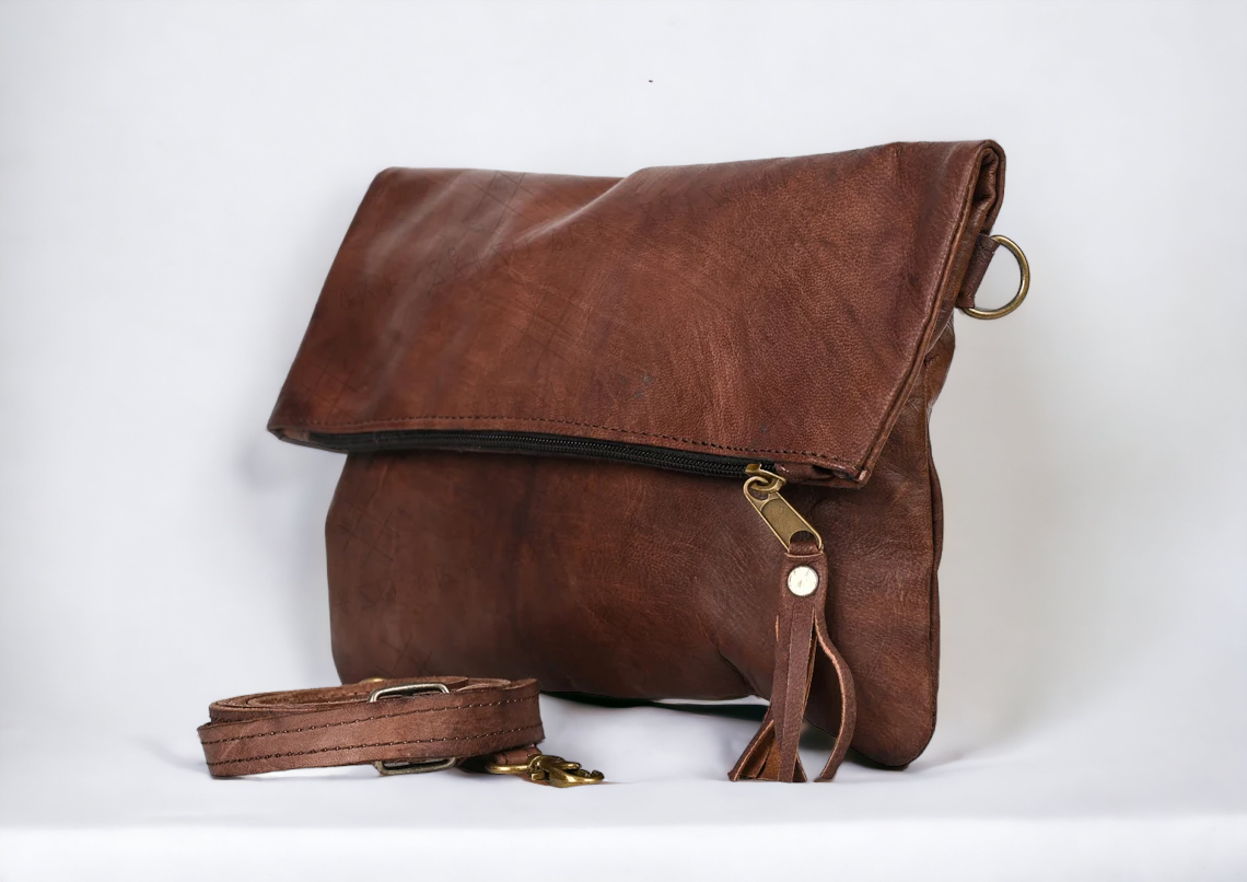 Moroccan Leather Crossbody Bag | Leather Purse