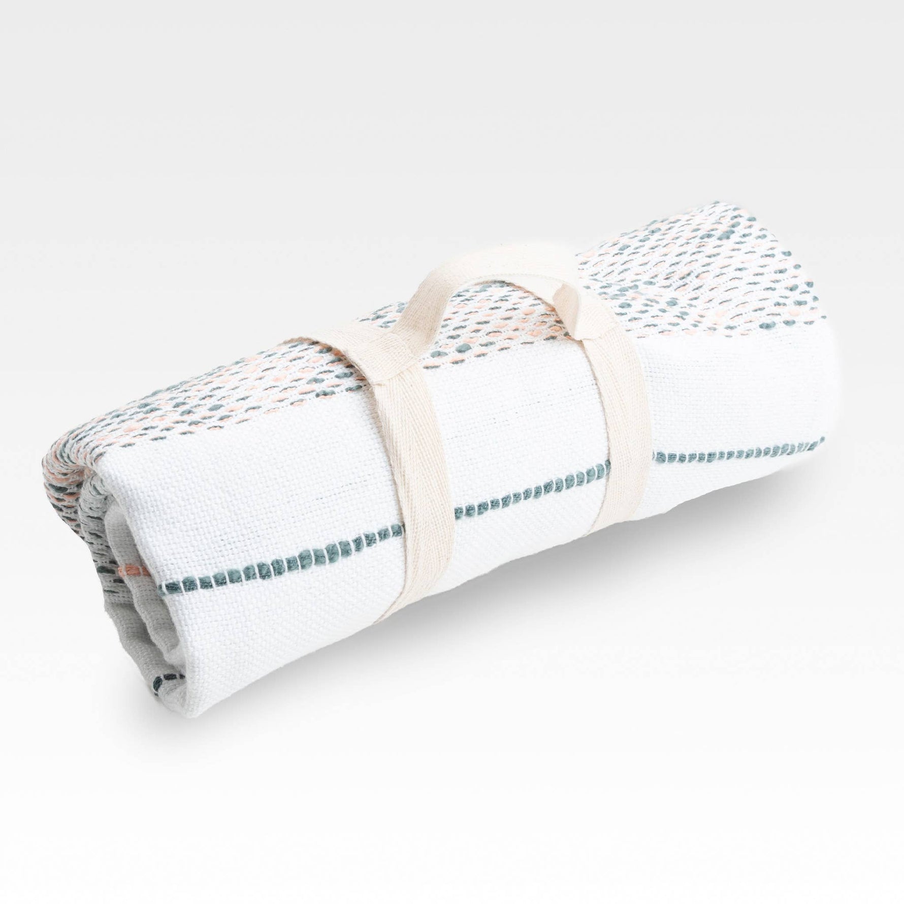 Tylanne 50x70" Indoor/Outdoor Recycled Woven Throw Blanket: Tidal Teal
