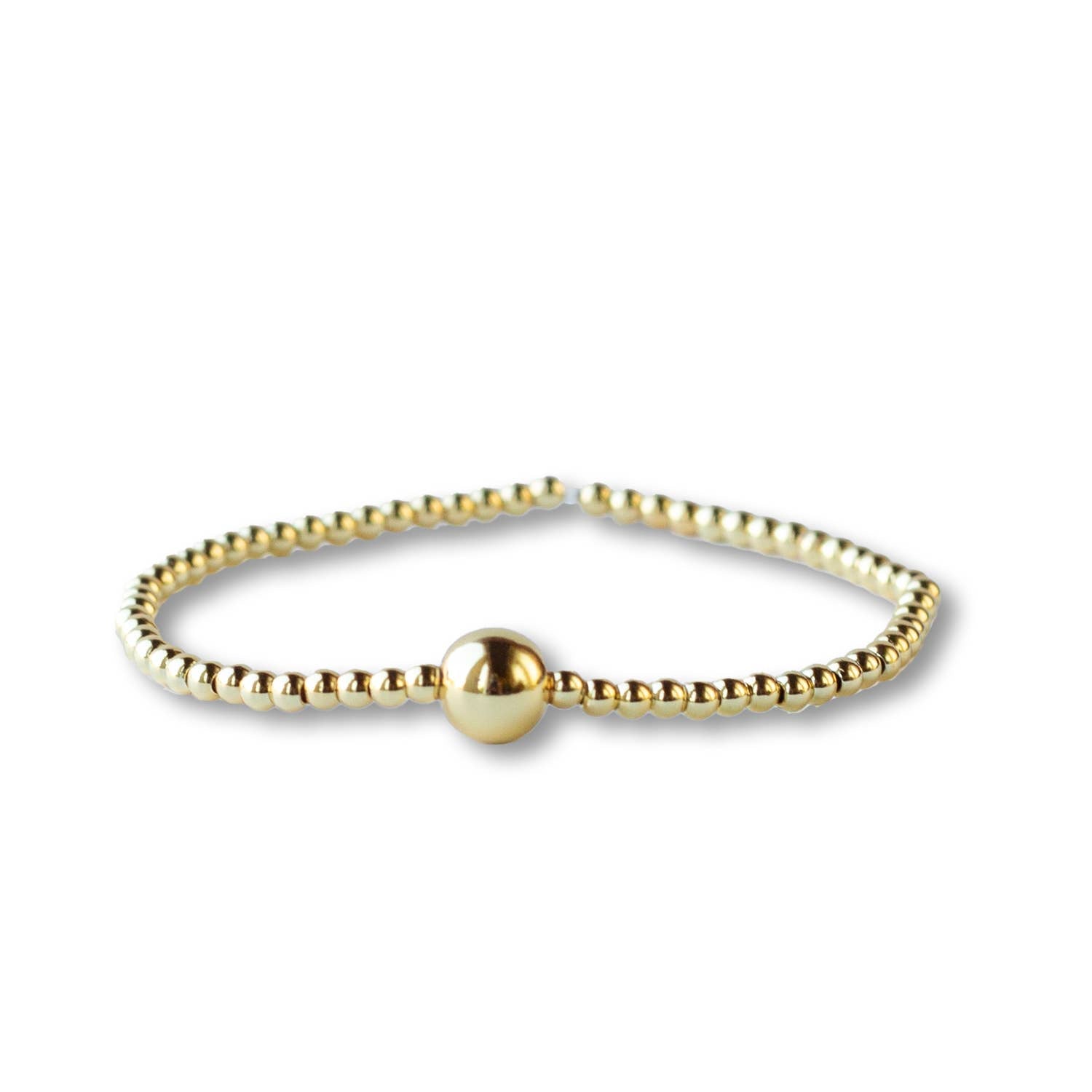 Lenny & Eva - Gold Beaded Bracelet: 6mm Textured