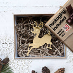 Goldtone Reindeer Christmas Tree Ornament