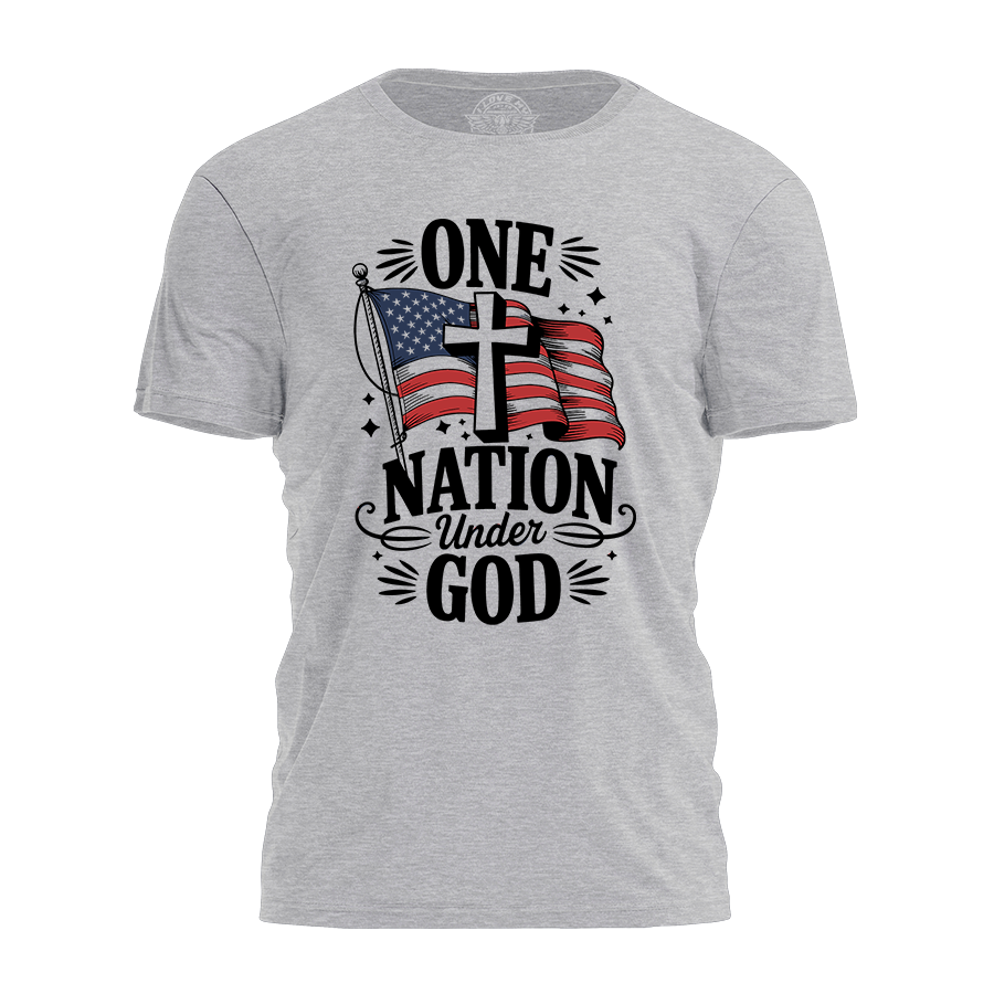 One Nation Under God Tee -  Heather Grey / XL