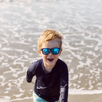 Jet Black Polarized Navigator | Cobalt Mirrored Lens: Ages 3-5