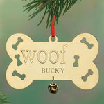 Woof Dog Bone Ornament with Bell