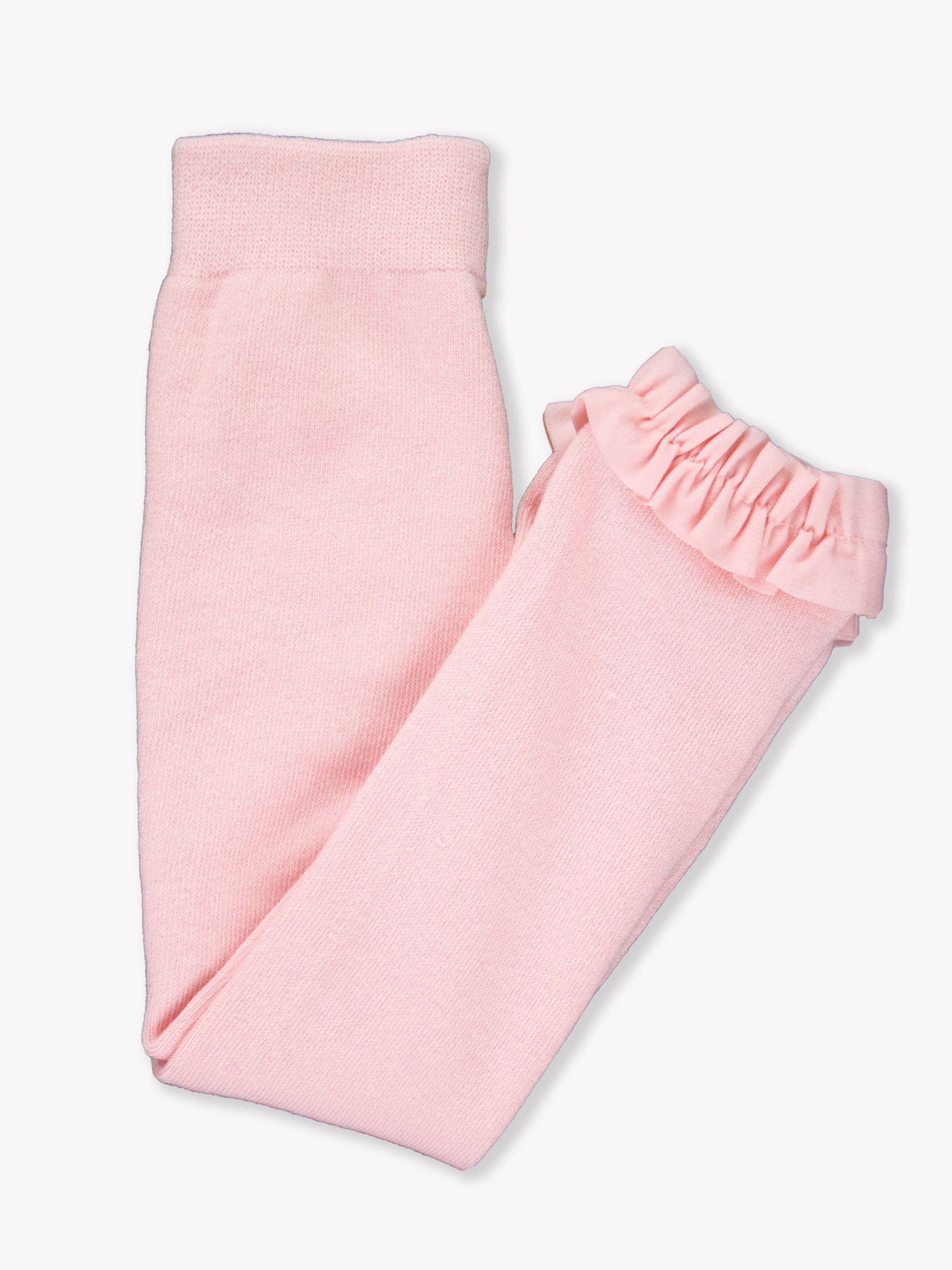 Girls Pink Footless Ruffle Tights: Pink / 12-24m