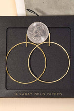 Gold Dipped Thin Hoop Drop Earring