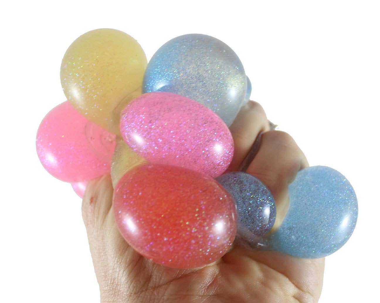 Assorted Mini Stress Balls - 5 Different Styles  - Doh, Glow