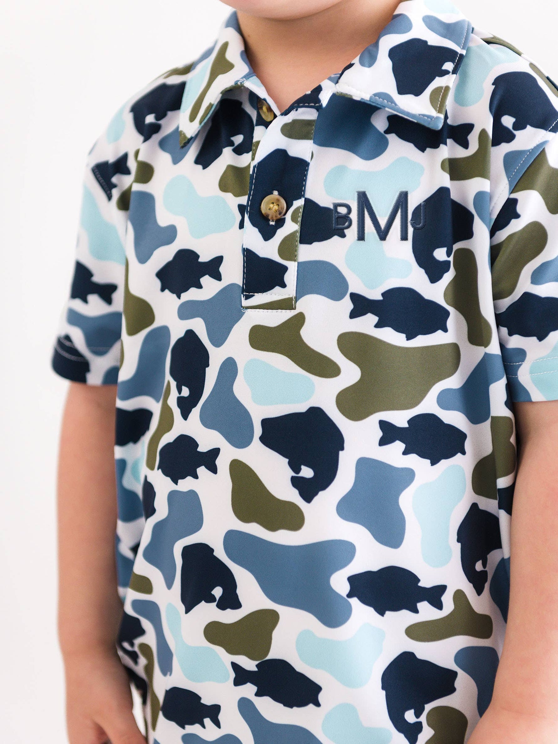 Boys Fish Camo Catch Performance Hooded Shirt: Multi-Color / 3T