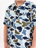 Boys Fish Camo Catch Performance Hooded Shirt: Multi-Color / 12-18m