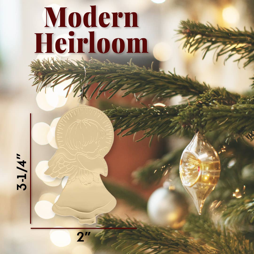 Gold Halo Praying Angel Ornament