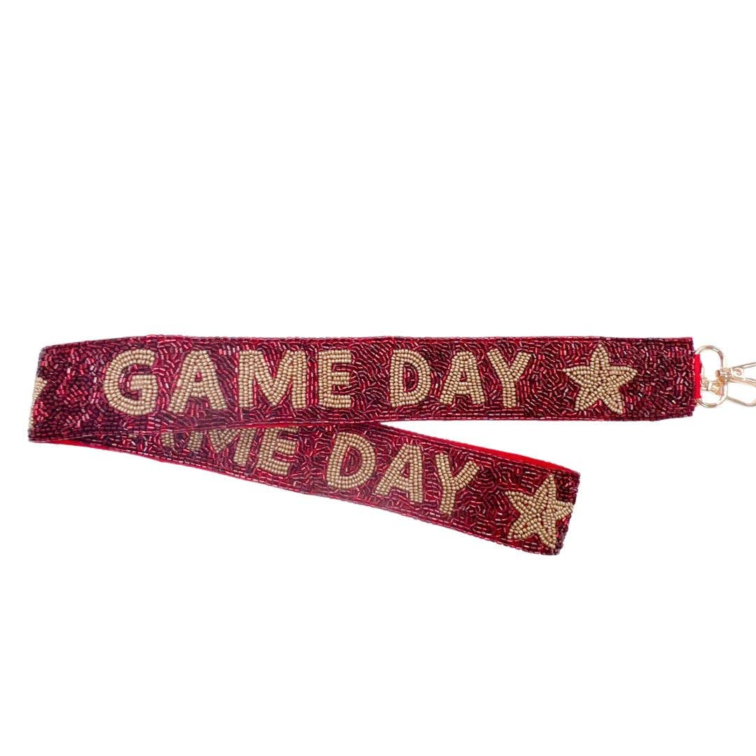 Game Day Maroon/Gold Beaded Strap
