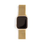 18K Gold PVD Stainless Steel Mesh Smart Watch Band: Gold