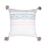 Tylanne 18X18" Handwoven Striped Indoor/Outdoor Throw Pillow: Tidal Teal