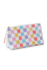 Striped Print Large Capacity Clear Makeup Bag: Red