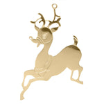 Goldtone Reindeer Christmas Tree Ornament