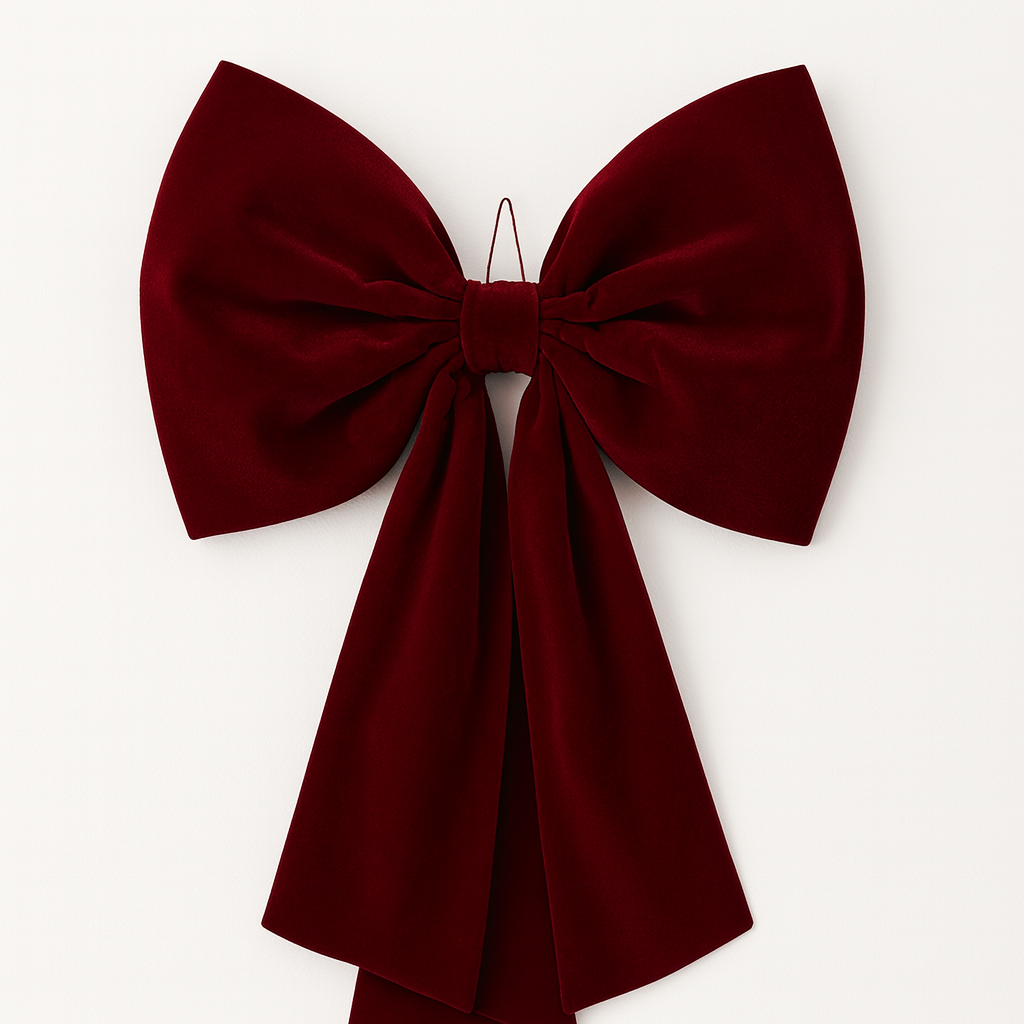 🎀 Extra-Large Wine Red Velvet Bow – 27.5” Statement Decor
