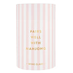 Gold Foil Stemless Wine Glass - Pairs Well with Mahjong: 17oz, 4.5" H