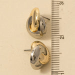 Gold Dipped Two Tone Knot Stud Earrings