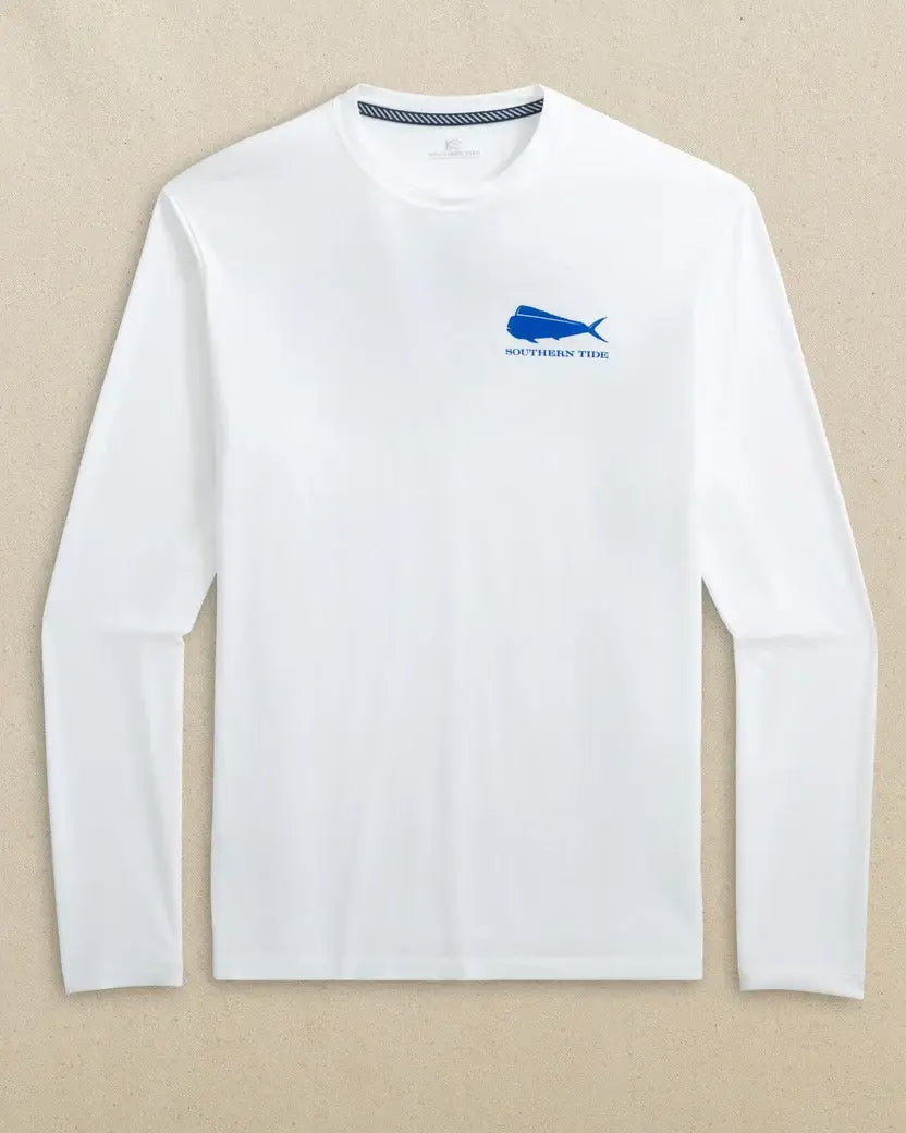 M LS Original SkipJack Mahi Mahi Perf Tshirt: Classic White - 1760 / L