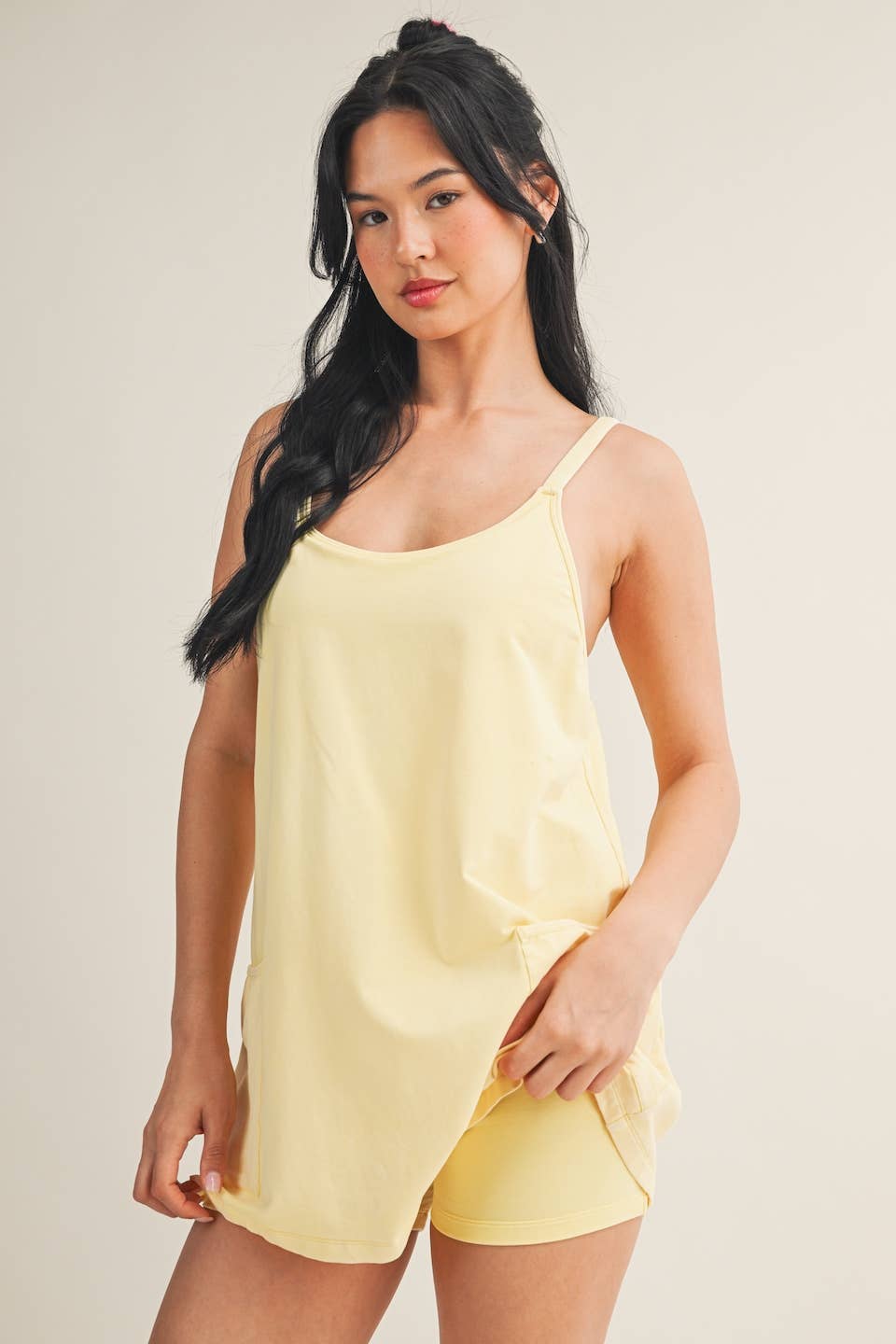 Mineral Wash Play Dress: Coral / L
