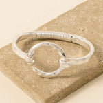 Gold Hammered Circle Bangle Bracelet