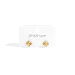 18K Gold PVD Stainless Steel Clover Stud Earrings