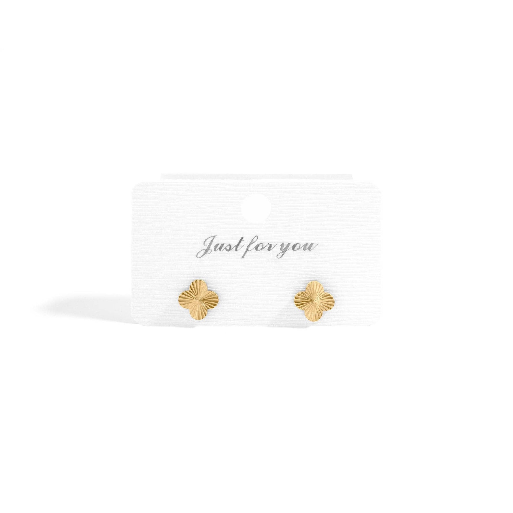18K Gold PVD Stainless Steel Clover Stud Earrings