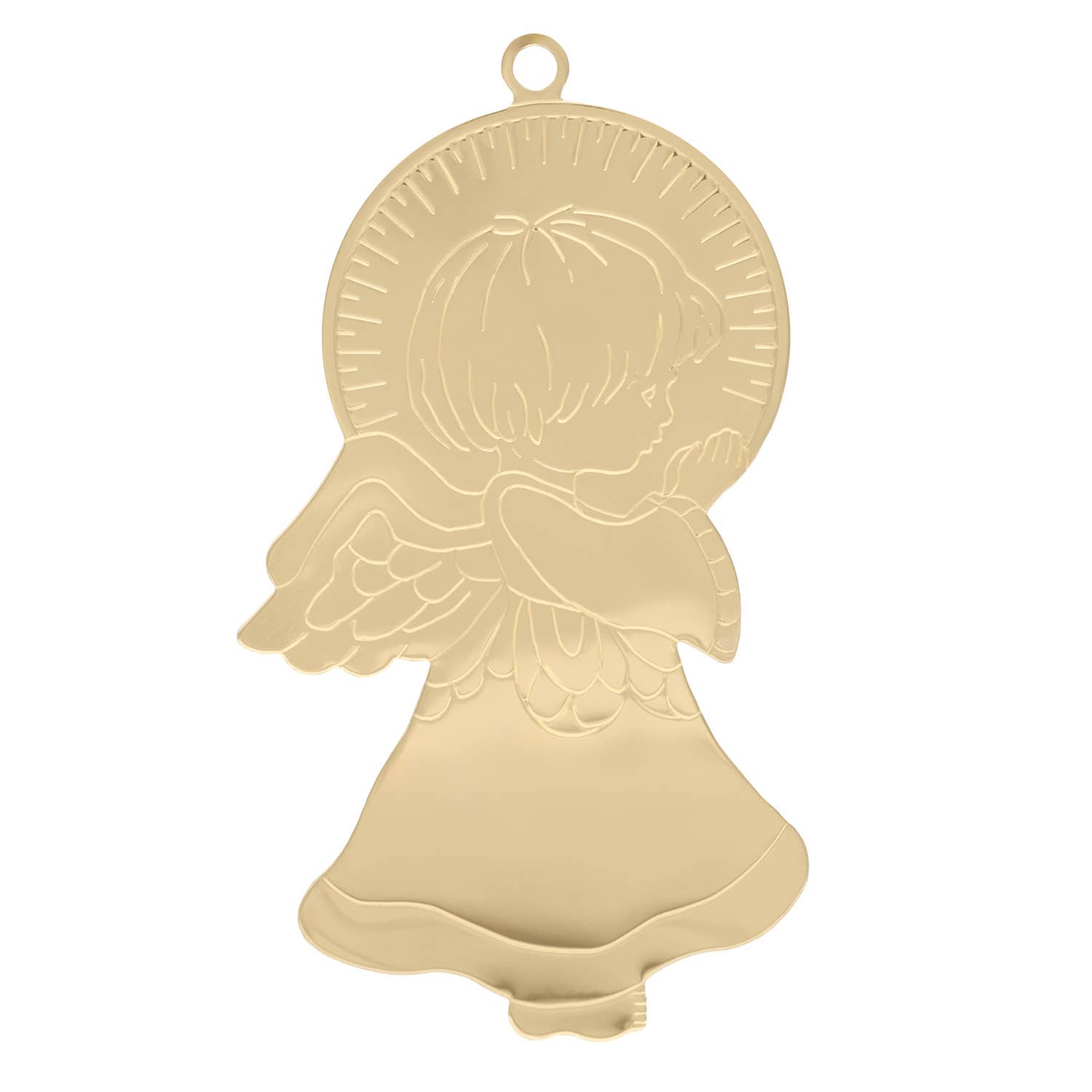 Gold Halo Praying Angel Ornament