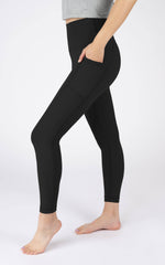 90 Degree by Reflex - Women's Side Pocket Ankle Leggings: CHOCOLATE MOUSSE