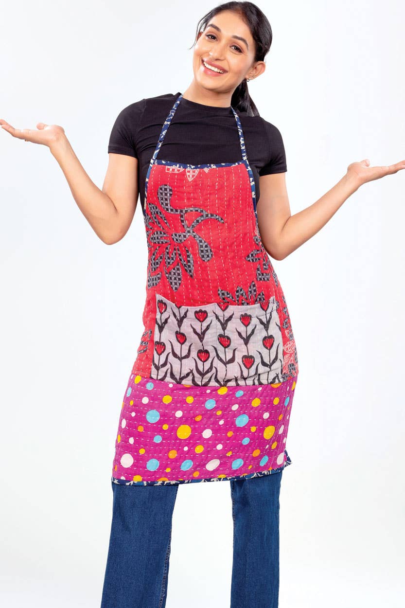 Kantha Patchwork Kitchen Apron