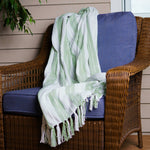 Romy 50x70" Indoor/Outdoor Recycled Woven Throw Blanket: Blue