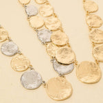 Large Gold Textured Coins Statement Necklace
