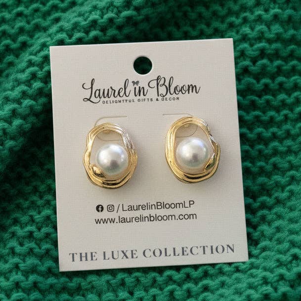 Langford Pearl Halo Studs