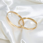 18K Gold PVD Coated Engravable Stainless Steel Bangle: 60mm