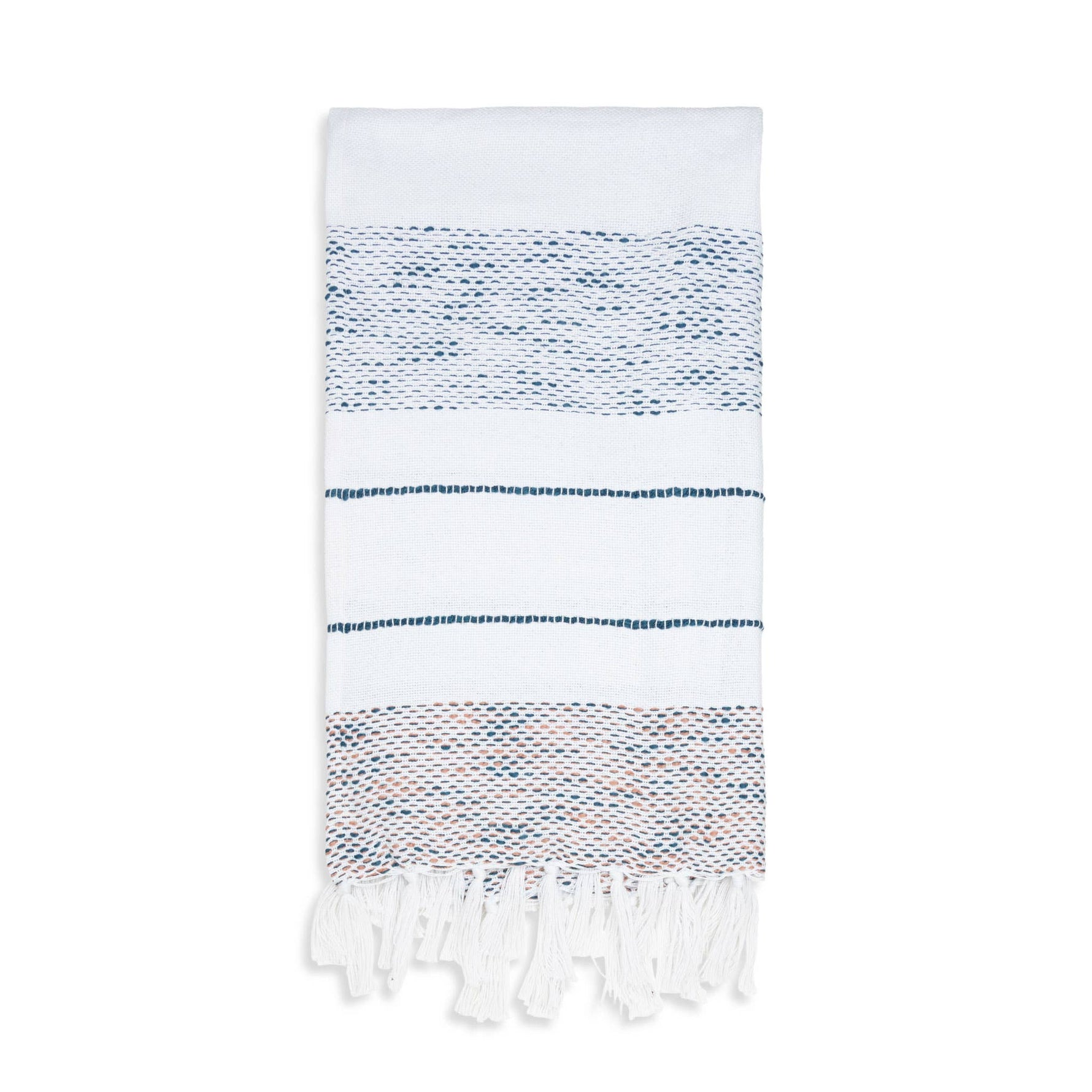 Tylanne 50x70" Indoor/Outdoor Recycled Woven Throw Blanket: Tidal Teal