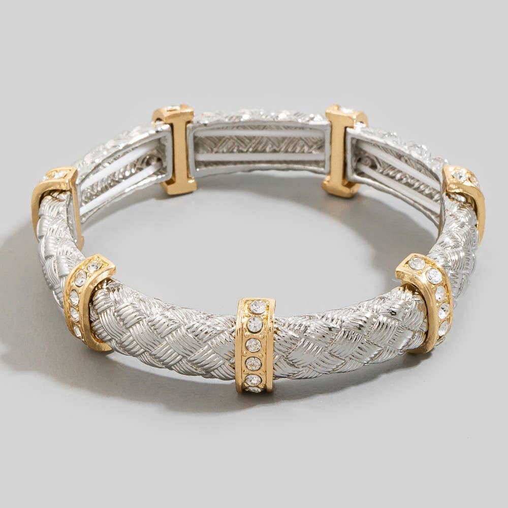 Two Tone Metallic Elastic Bracelet