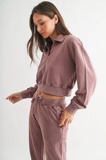 Highland Jacquard Collar Pullover: ROSE TAUPE