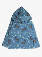 Boys Deer Antler Adventure Performance Hooded Shirt: Blue / 3T