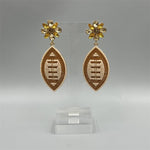 Football Rhinestones Beaded Earrings