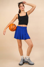 Activewear Pleated Skirt with Short Liner: BLUE
