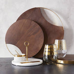 Gold + Grey Stemless Glass