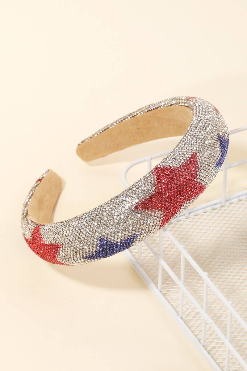 USA Pave Star Rhinestone Headband