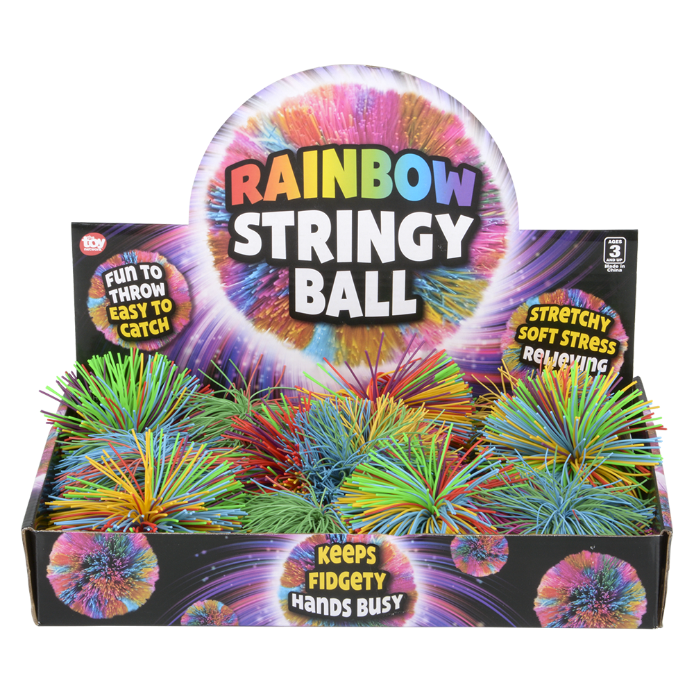 3.5" RAINBOW STRINGY BALL