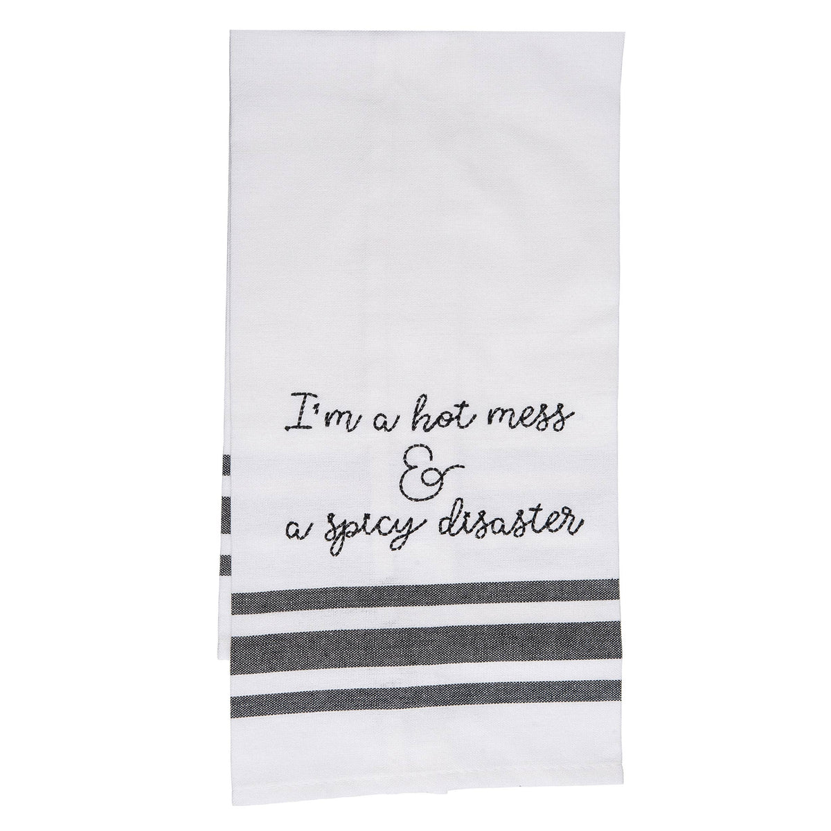 Cotton 27"  Hot Mess and A Spicy Disaster Tea Towel