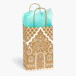 Gingerbread Cottage Paper Retail Gift Bags: Rose 5.25x3.25x8.25" / 100