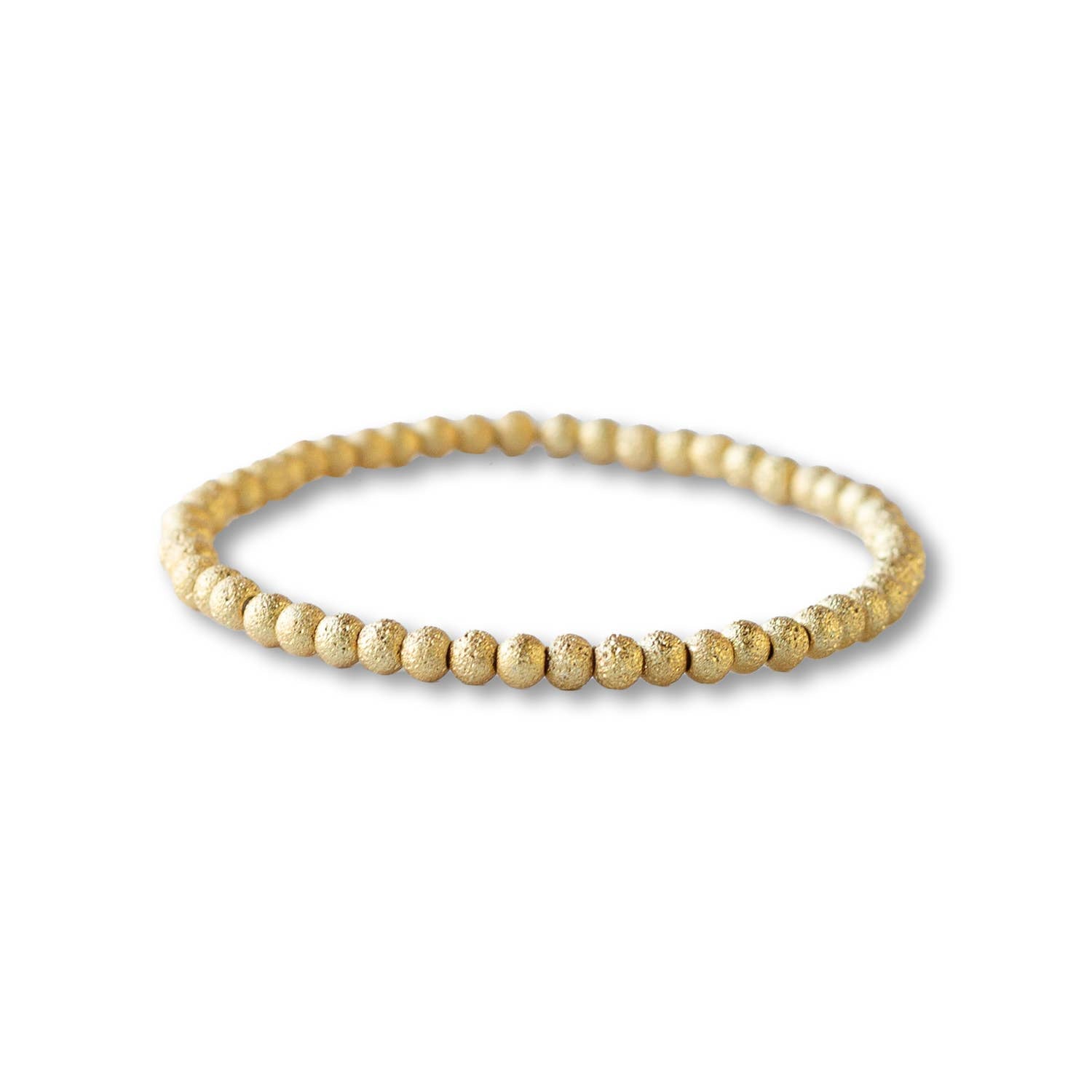 Lenny & Eva - Gold Beaded Bracelet: 4mm Textured