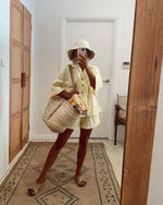 STRAW BAG Handmade Moroccan Basket with Leather