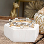 Sparkly clear crystals bangle in Gold Tone
