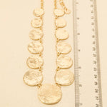 Large Gold Textured Coins Statement Necklace