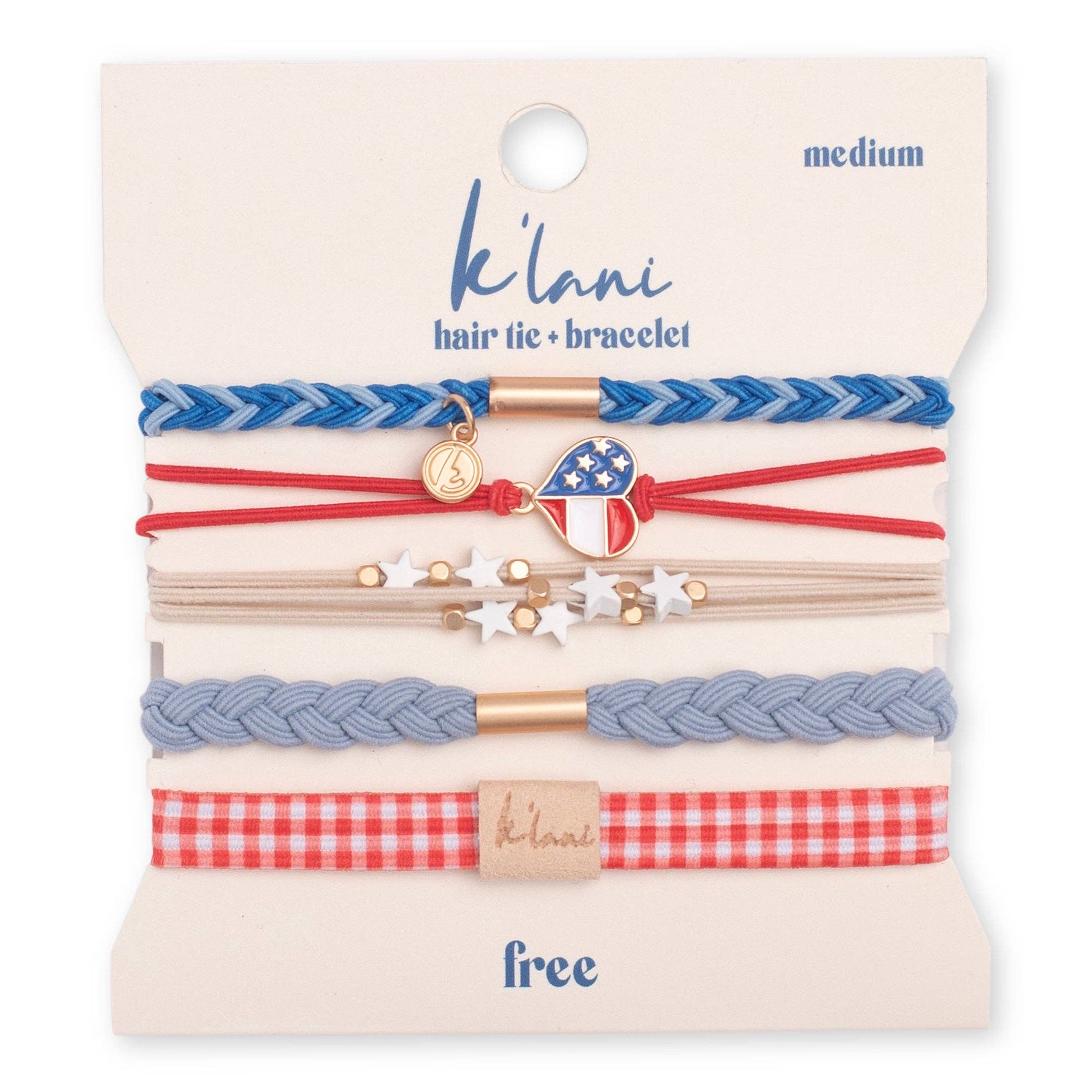 "Free" Patriotic Hair Tie Bracelets