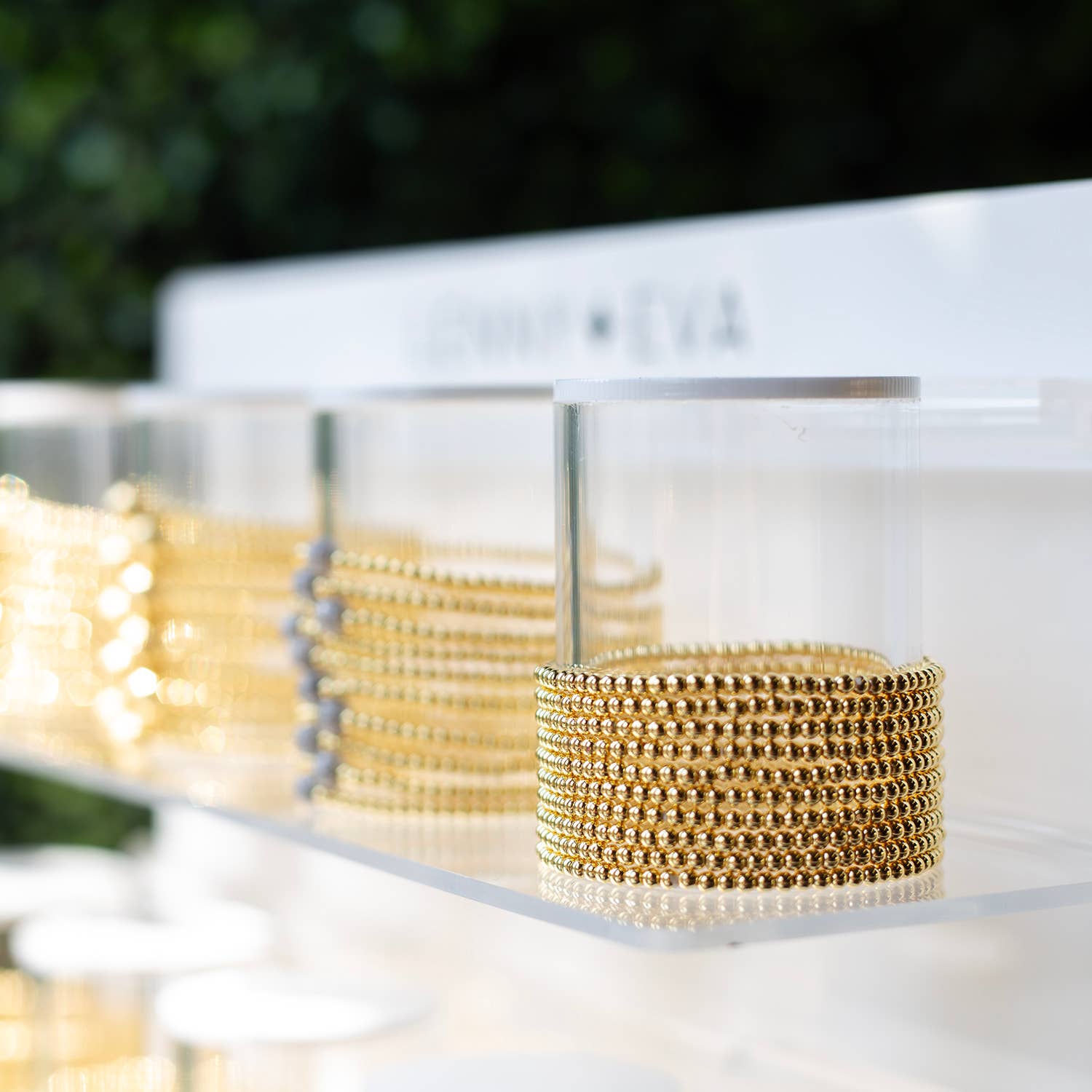 Lenny & Eva - Gold Beaded Bracelet: 3mm Textured